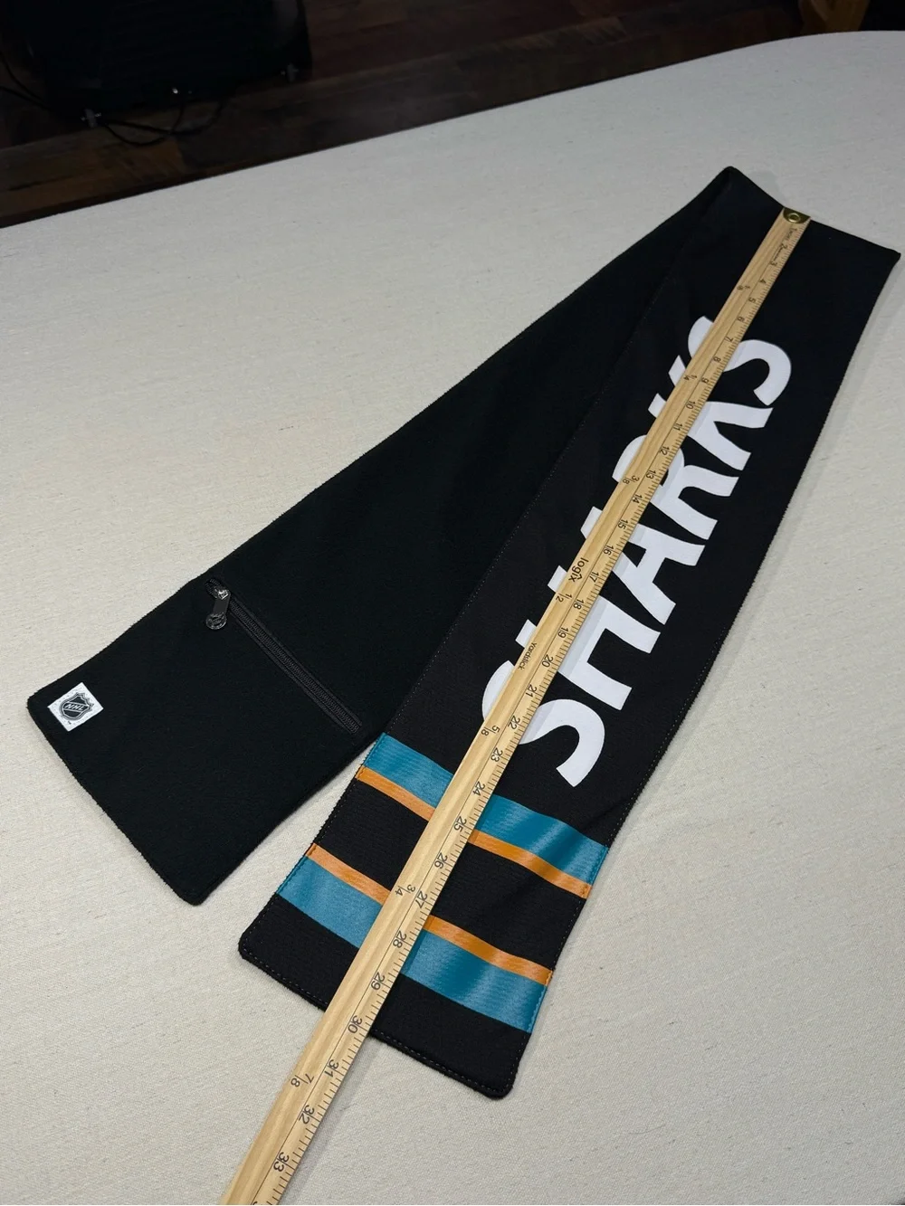 San Jose Sharks NHL Scarf with Logo - Black, Teal & Orange